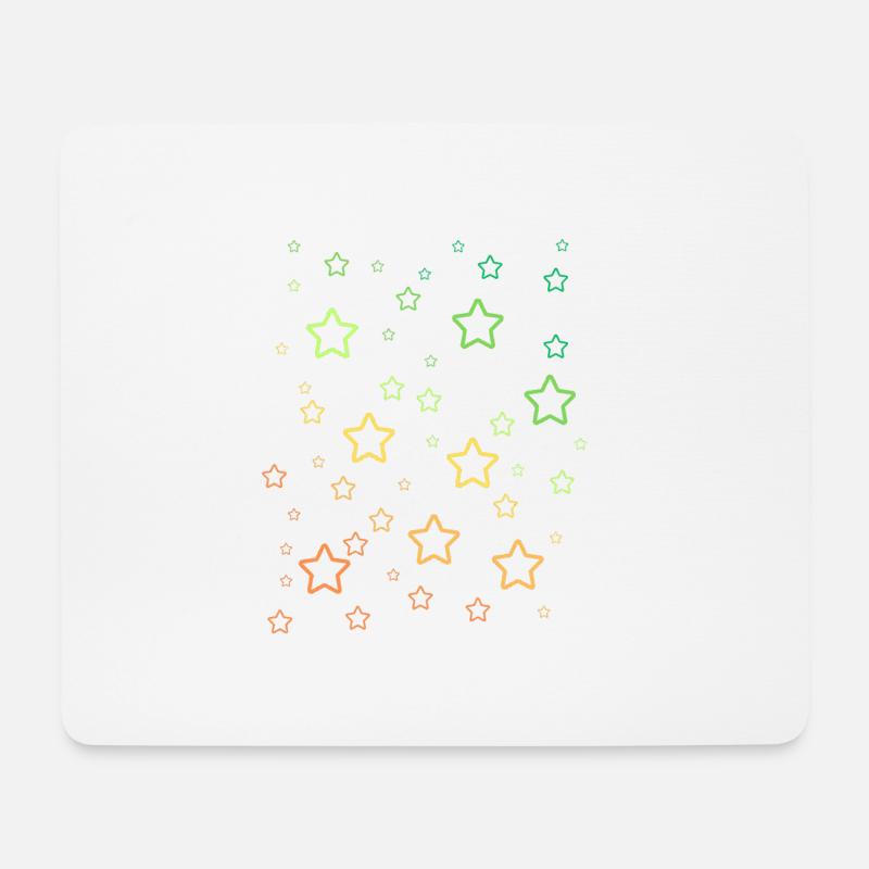 Regenbogen-Sterne - Mousepad (Querformat) - Weiß