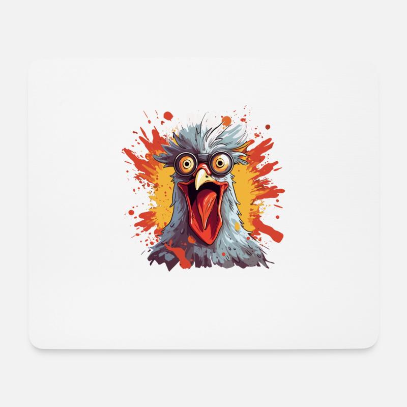 Huhn Hühner Hühnerbesitzer Verrücktes Huhn - Mousepad (Querformat) - Weiß