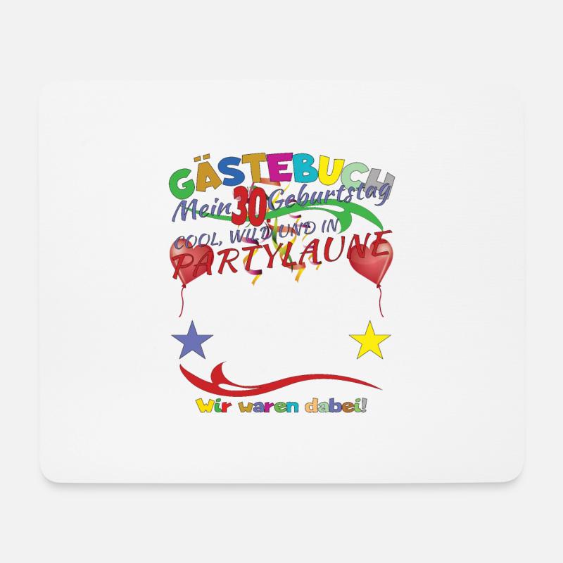 30. Geburtstag Frau & Mann Gästebuch - Mousepad (Querformat) - Weiß