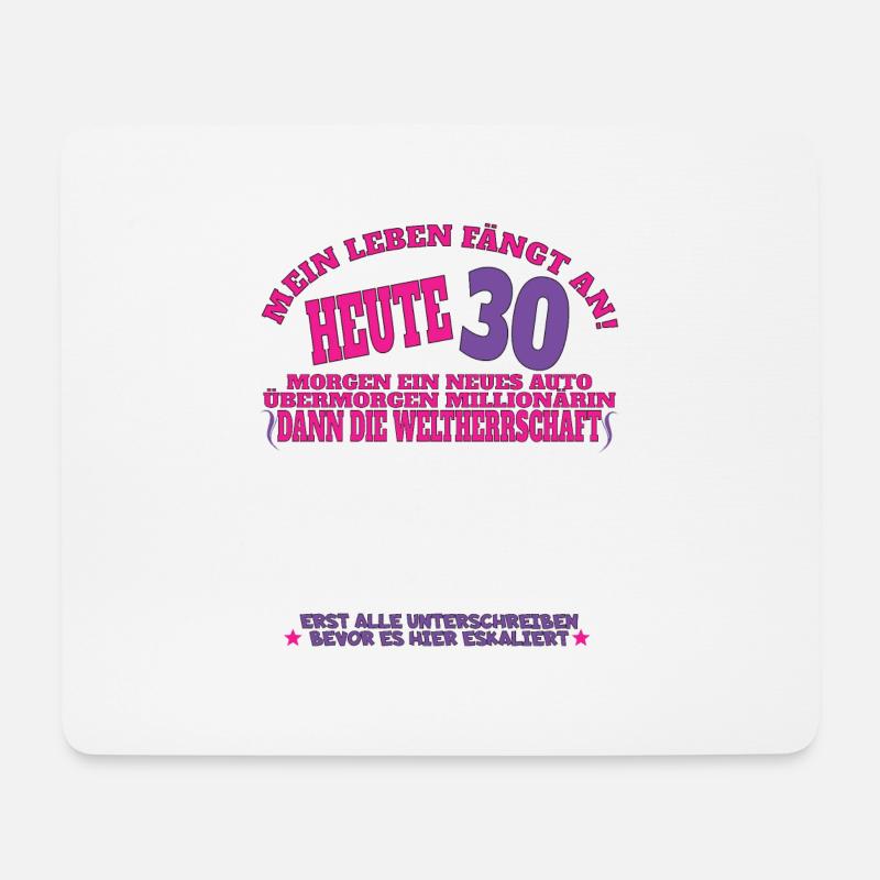 30. Geburtstag Frau & Mann Gästebuch - Mousepad (Querformat) - Weiß