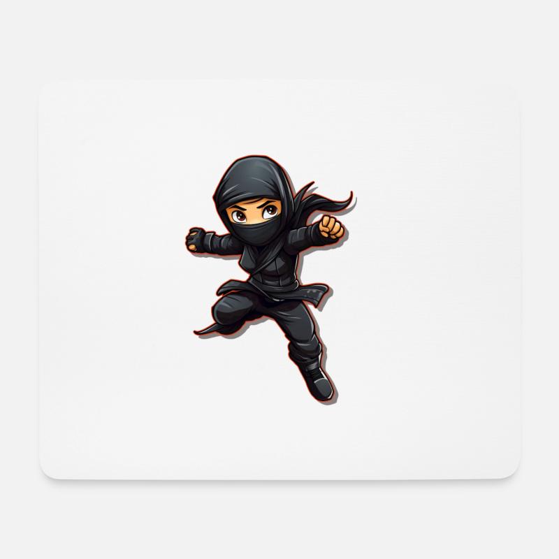 Charming Ninja Fighter I Ninja Girl I Ninja - Mousepad (Querformat) - Weiß