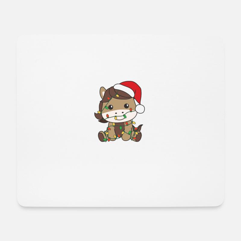 Weihnachten ist besser mit einem Pferd - Mousepad (Querformat) - Weiß