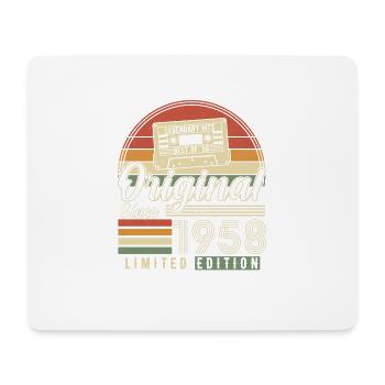 Vintage 66 Geburtstag Retro Style 1958 - Mousepad (Querformat) - Weiß - Vorne