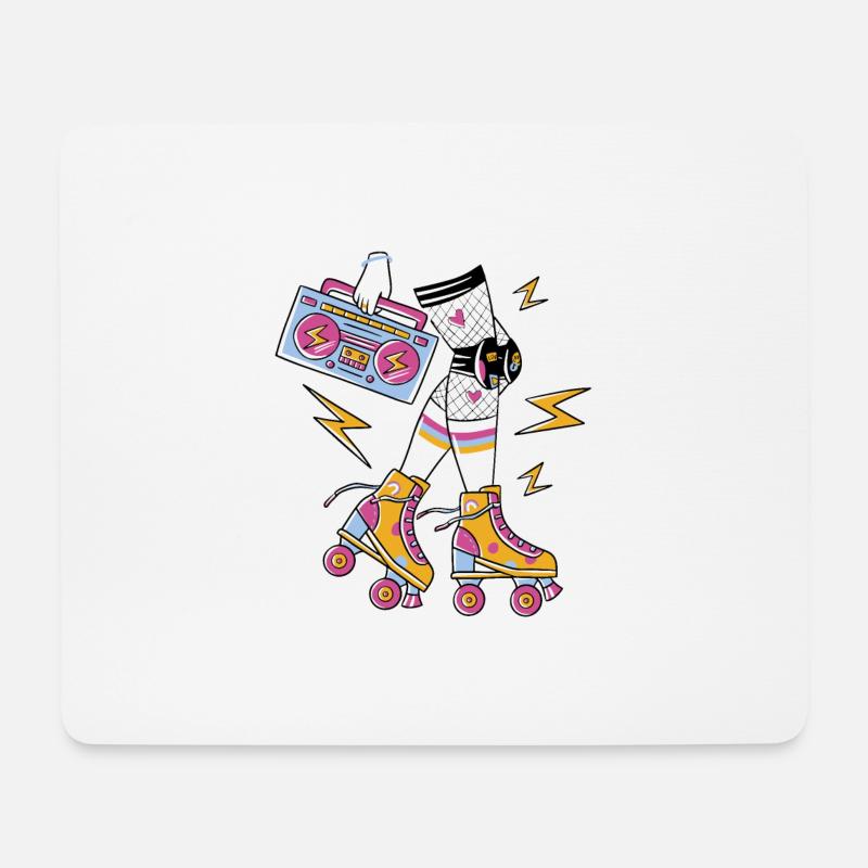 Retro Rollers Groove Vibes - Mousepad (Querformat) - Weiß