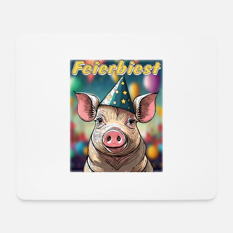 SCHWEIN FEIERBIEST - Mousepad (Querformat) - Weiß