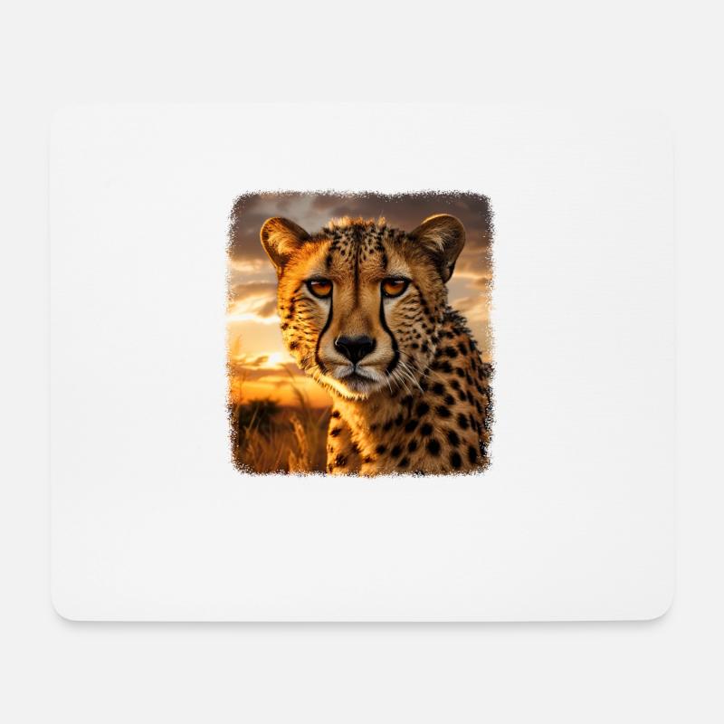Geparde realistic Gepard - Mousepad (Querformat) - Weiß