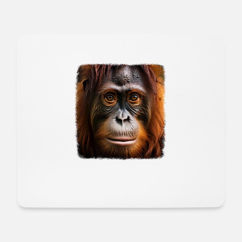 Orang Utans realistic Orang Utan - Mousepad (Querformat) - Weiß