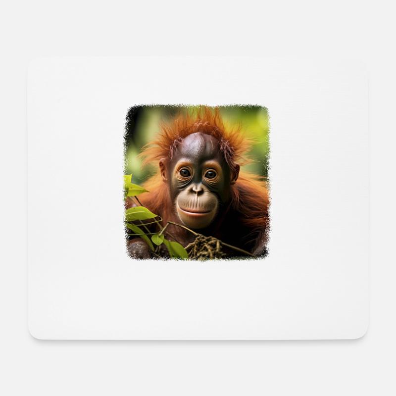 Orang Utans realistic Orang Utan - Mousepad (Querformat) - Weiß