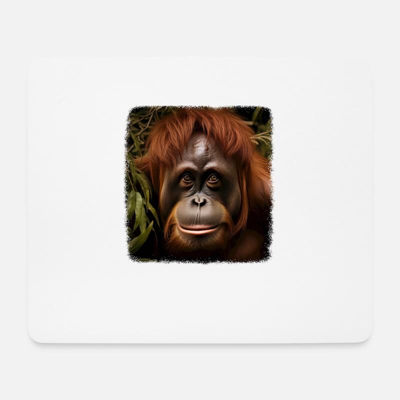 Orang Utans realistic Orang Utan - Mousepad (Querformat) - Weiß