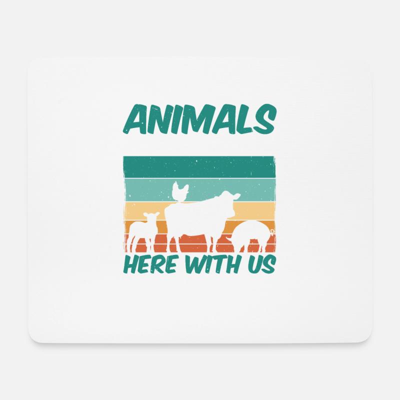 Animals Are Here With Us Not For Us - Mousepad (Querformat) - Weiß