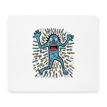 Personnage de dessin animé Pop Art : Funky, Drôle, Amusant - Tapis de souris (format paysage) - blanc - Devant