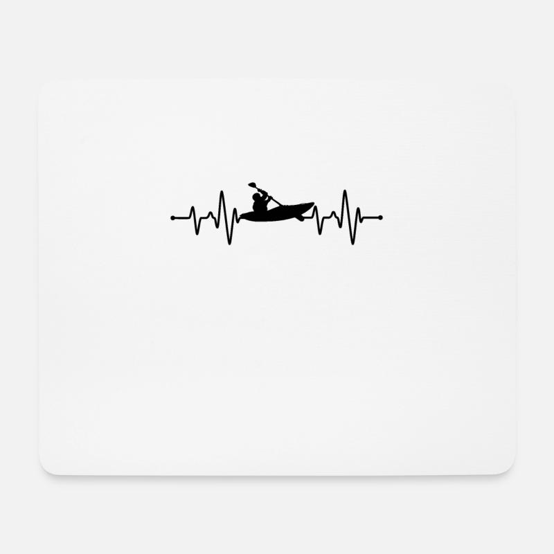 Kajak Herzschlag - Mousepad (Querformat) - Weiß