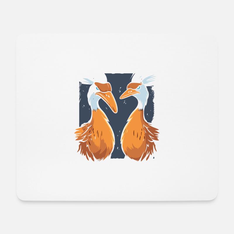 Zwei seltsame Vögel - Mousepad (Querformat) - Weiß