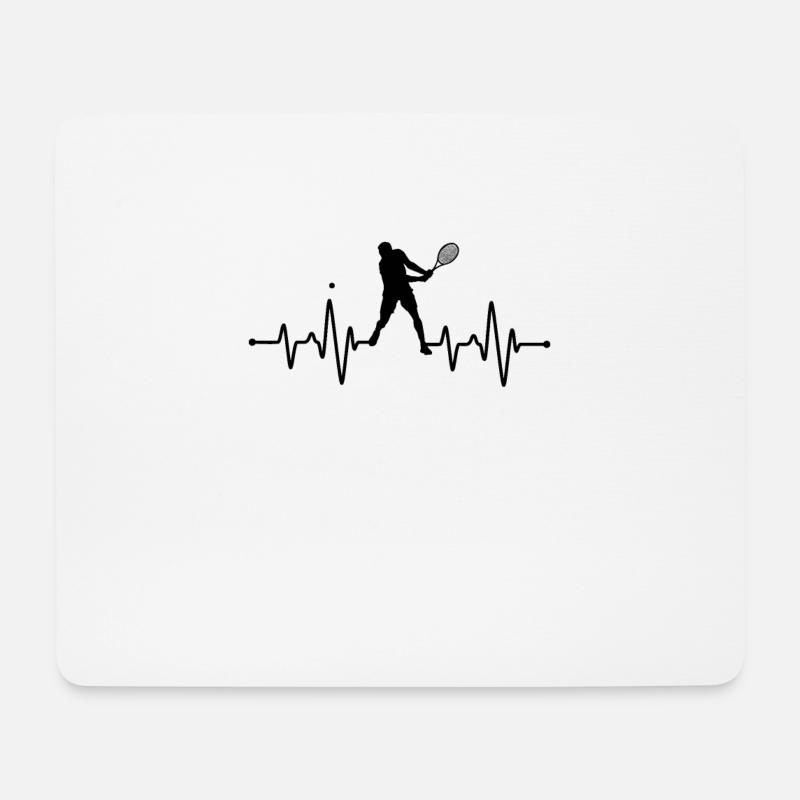 Tennis Herzschlag - Mousepad (Querformat) - Weiß