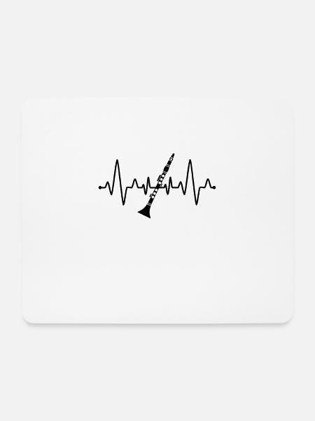 Klarinettist Herzschlag - Mousepad (Querformat) - Weiß