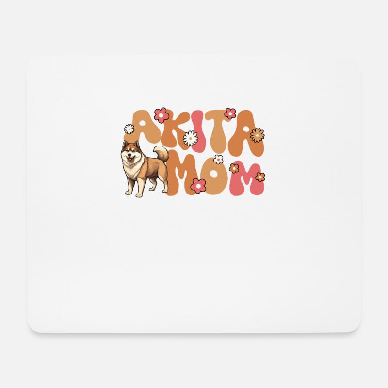 Akita Groovy Akita mom - Mousepad (Querformat) - Weiß
