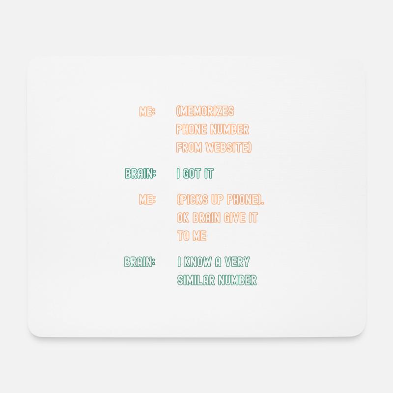 Schlechtes Gedächtnis Telefonnummern vergessen - Mousepad (Querformat) - Weiß