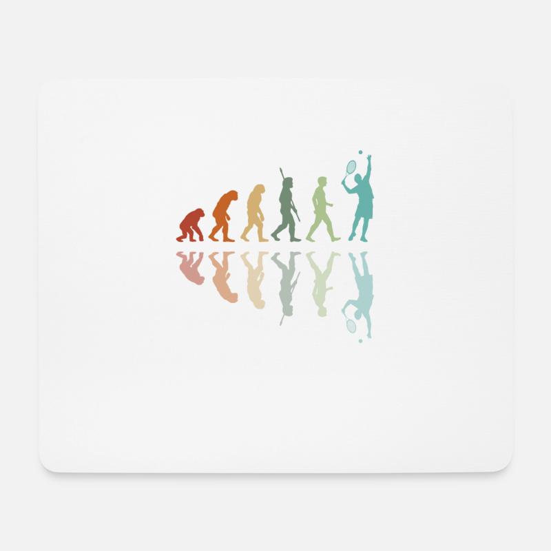 Evolution für Tennisspieler - Mousepad (Querformat) - Weiß