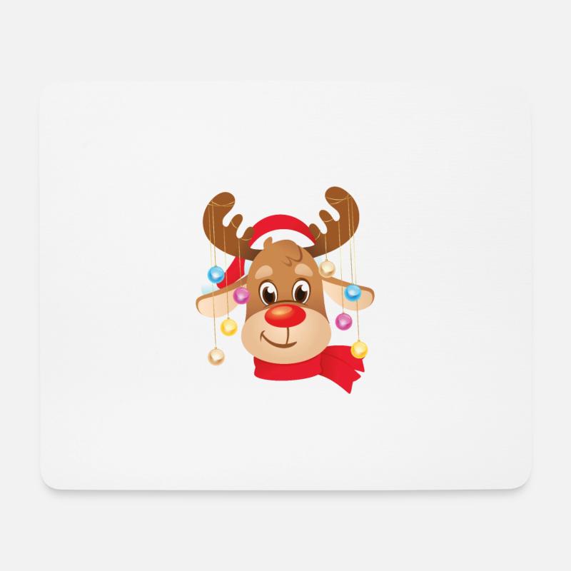 Lustiger Rentier Frohe Weihnachten - Mousepad (Querformat) - Weiß