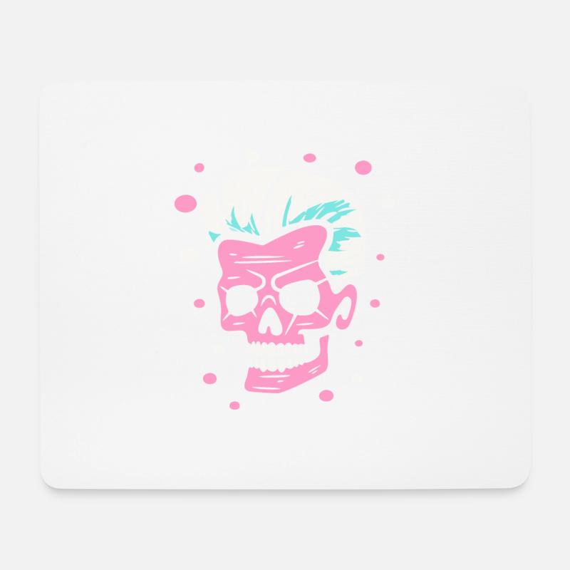 Pop-Farben-Kunst, Eine Boomer-Schädel-Party - Mousepad (Querformat) - Weiß