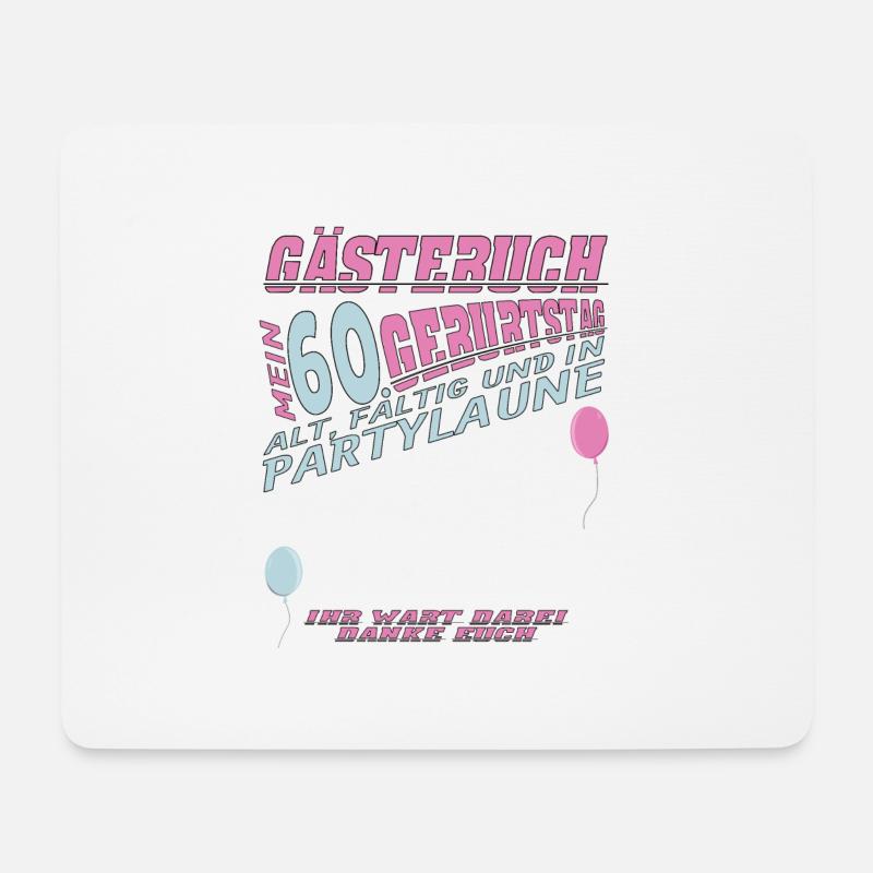 60. Geburtstag Frau & Mann Gästebuch - Mousepad (Querformat) - Weiß