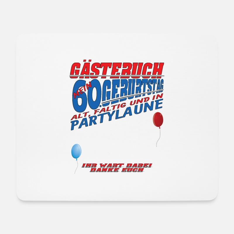 60. Geburtstag Frau & Mann Gästebuch - Mousepad (Querformat) - Weiß