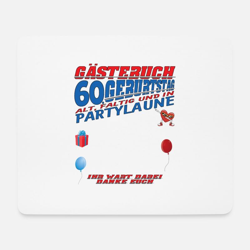 60. Geburtstag Frau & Mann Gästebuch - Mousepad (Querformat) - Weiß