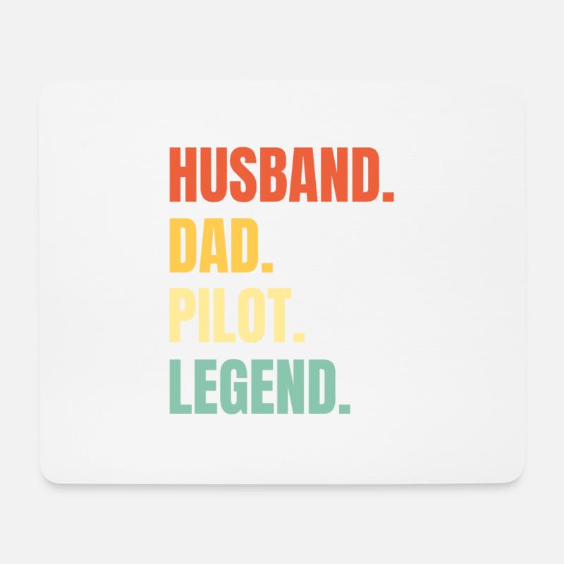 Husband Dad Pilot Legend - Mousepad (Querformat) - Weiß