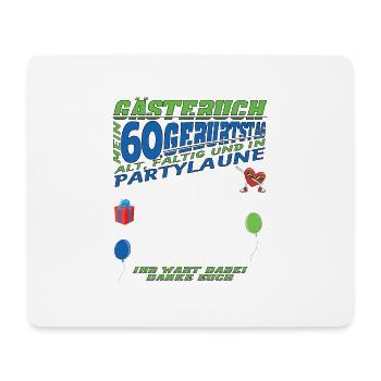 60. Geburtstag Frau & Mann Gästebuch - Mousepad (Querformat) - Weiß - Vorne