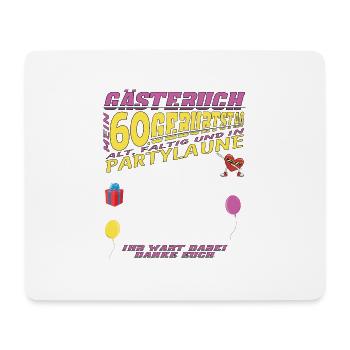 60. Geburtstag Frau & Mann Gästebuch - Mousepad (Querformat) - Weiß - Vorne