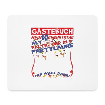 60. Geburtstag Frau & Mann Gästebuch - Mousepad (Querformat) - Weiß - Vorne