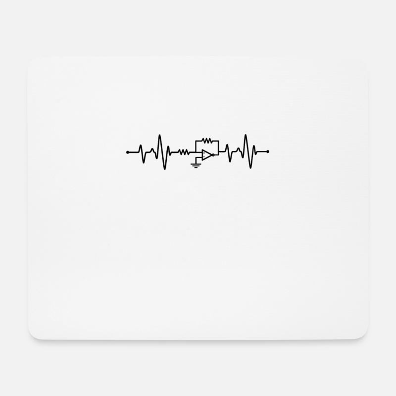Elektrotechnik Herzschlag - Mousepad (Querformat) - Weiß