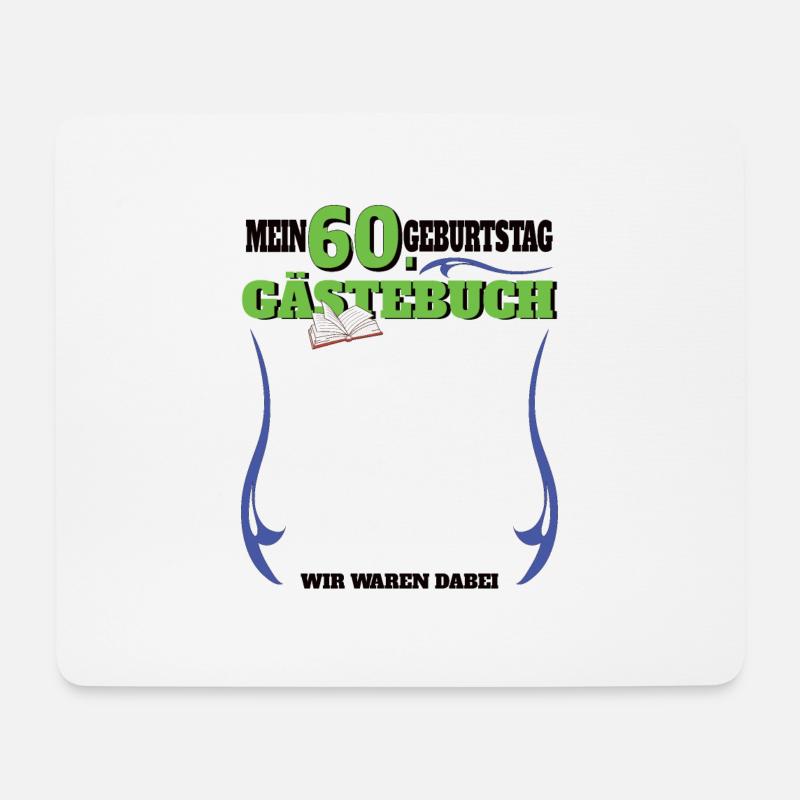 60. Geburtstag Frau & Mann Gästebuch - Mousepad (Querformat) - Weiß
