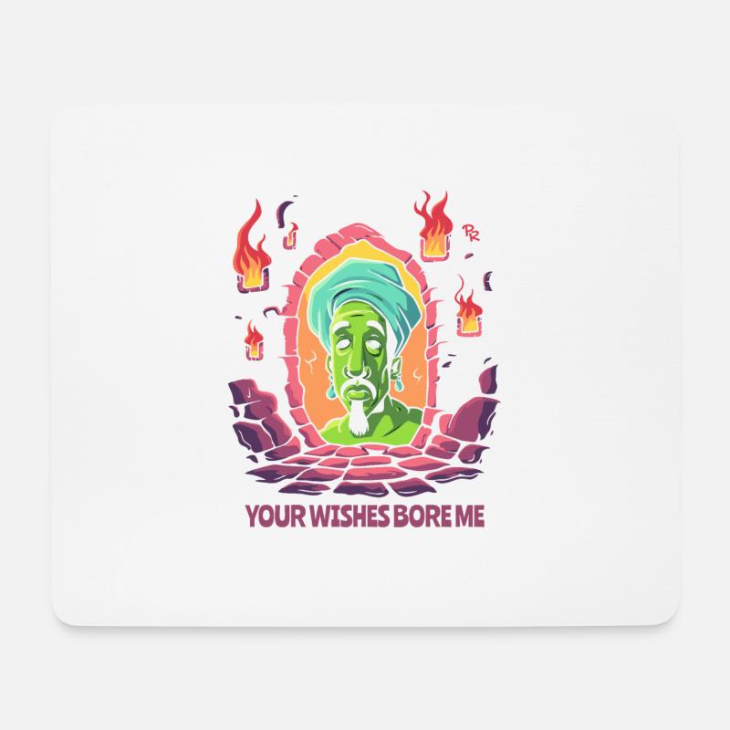 Der gelangweilte Flaschengeist im Kerker - Mousepad (Querformat) - Weiß