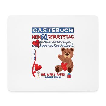 60. Geburtstag Frau & Mann Gästebuch - Mousepad (Querformat) - Weiß - Vorne