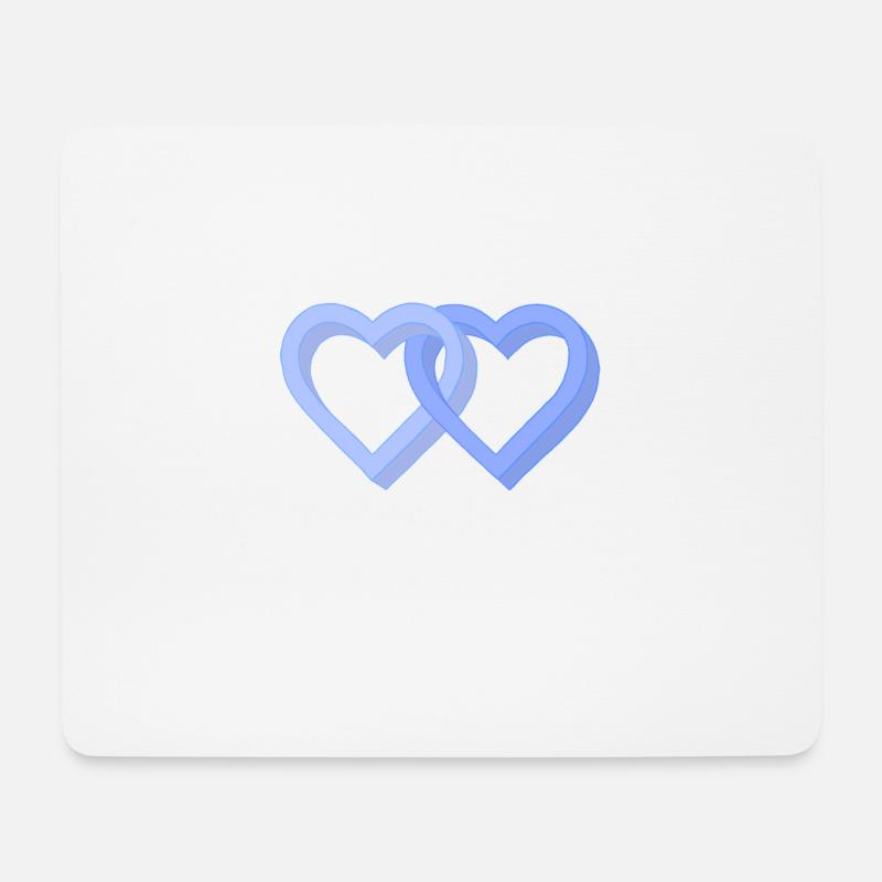 Homosexuell blaue Herzen - Mousepad (Querformat) - Weiß