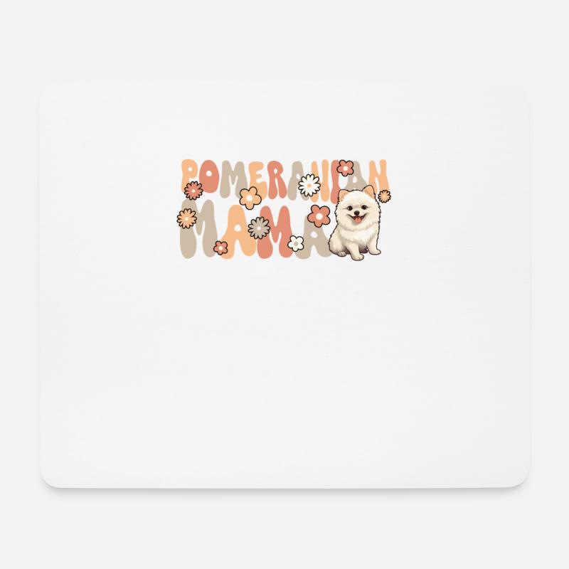 Zwergspitz Groovy Zwergspitz Mama - Mousepad (Querformat) - Weiß
