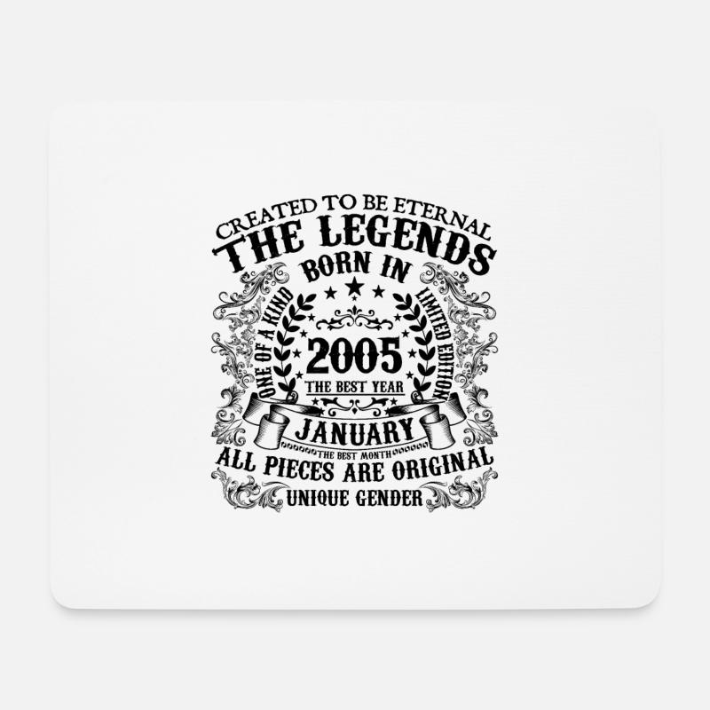 Geburtstag 2005 Januar 2005 geboren im Januar 2005 - Mousepad (Querformat) - Weiß