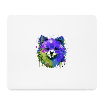 Pomeranian Dog Head Portrait Colorful - Mouse Pad (horizontal) - white - Front