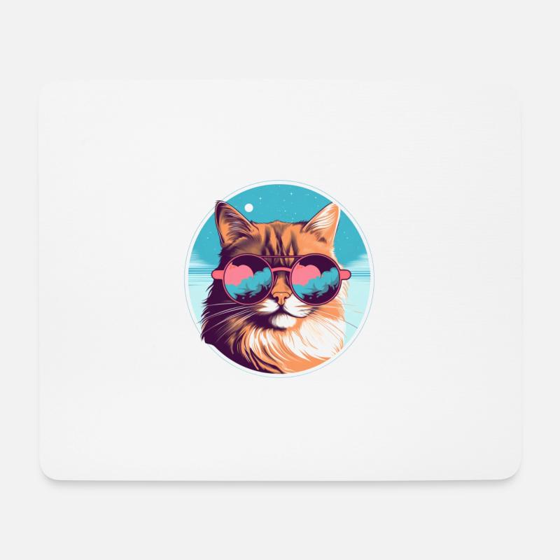 Sun-Purred Kitty Gleam - Mouse Pad (horizontal) - white