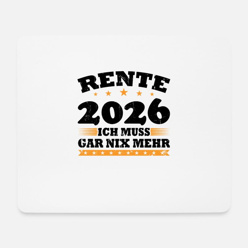 Rente 2026 Ich Muss Gar Nix Mehr - Mousepad (Querformat) - Weiß
