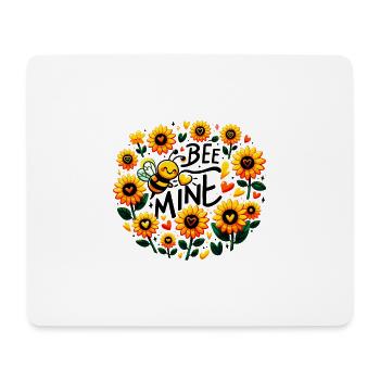 Bee Mine: Skurrile Biene & Blumen verspielt - Mousepad (Querformat) - Weiß - Vorne