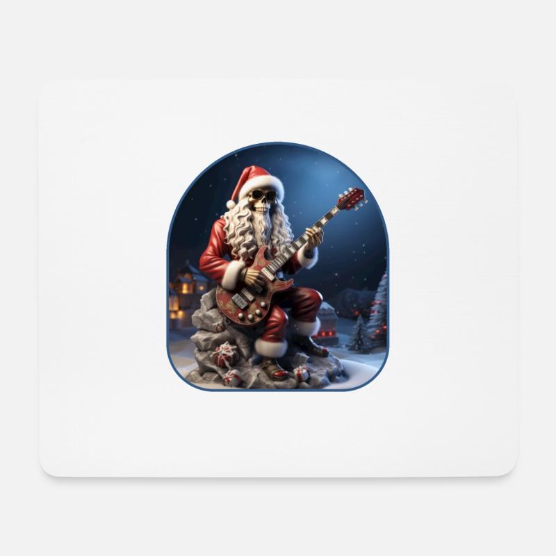 Weihnachtsmann Rocker Skelett Weihnachten gespenstische Feiertage - Mousepad (Querformat) - Weiß