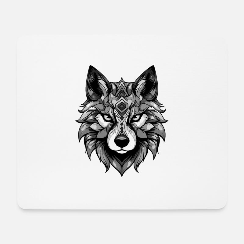 Husky Hund Porträt Kopf Tier - Mousepad (Querformat) - Weiß