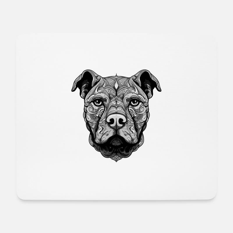 Staffordshire Bull Terrier Hund Kopf - Mousepad (Querformat) - Weiß