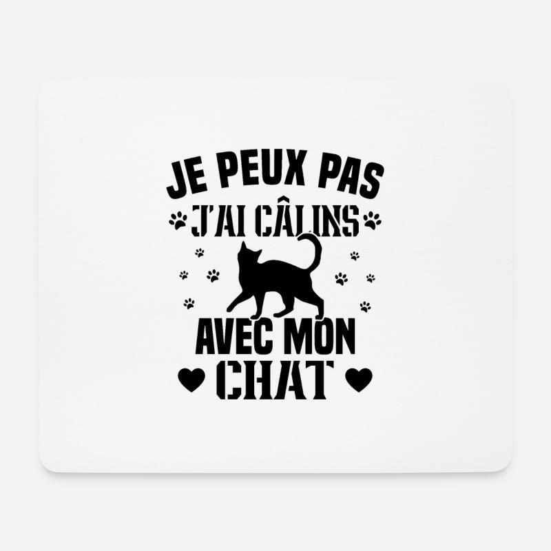 Ich kann nicht mit meiner Katze kuscheln Humor Katze - Mousepad (Querformat) - Weiß