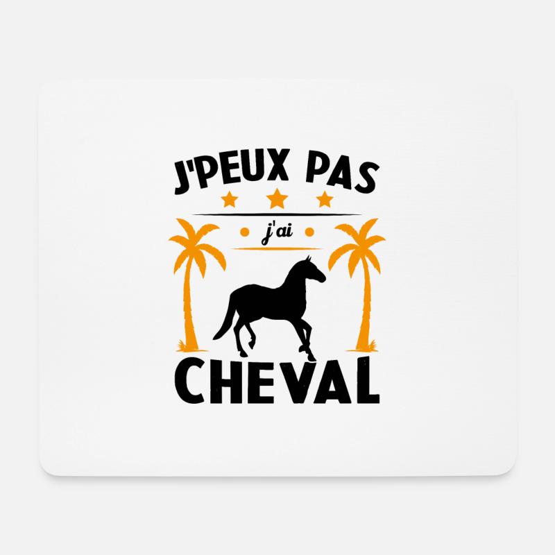 Ich kann nicht, ich habe ein Pferd - Mousepad (Querformat) - Weiß