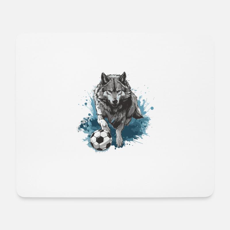 Wolf Fussball Sport Mannschaft - Mousepad (Querformat) - Weiß