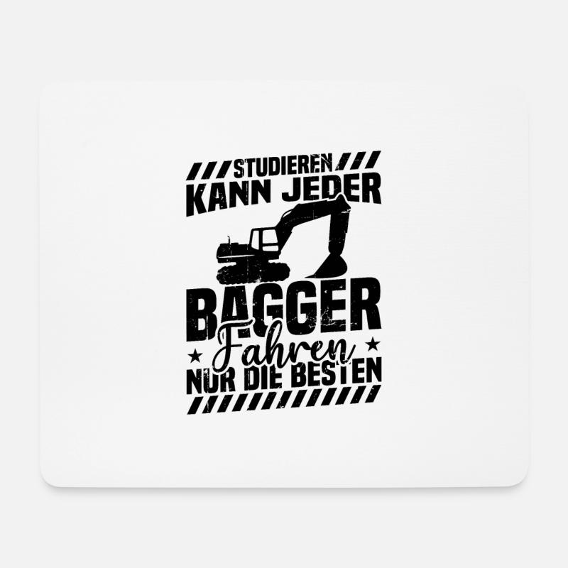 Studieren kann jeder bagger fahren nur die besten - Mousepad (Querformat) - Weiß