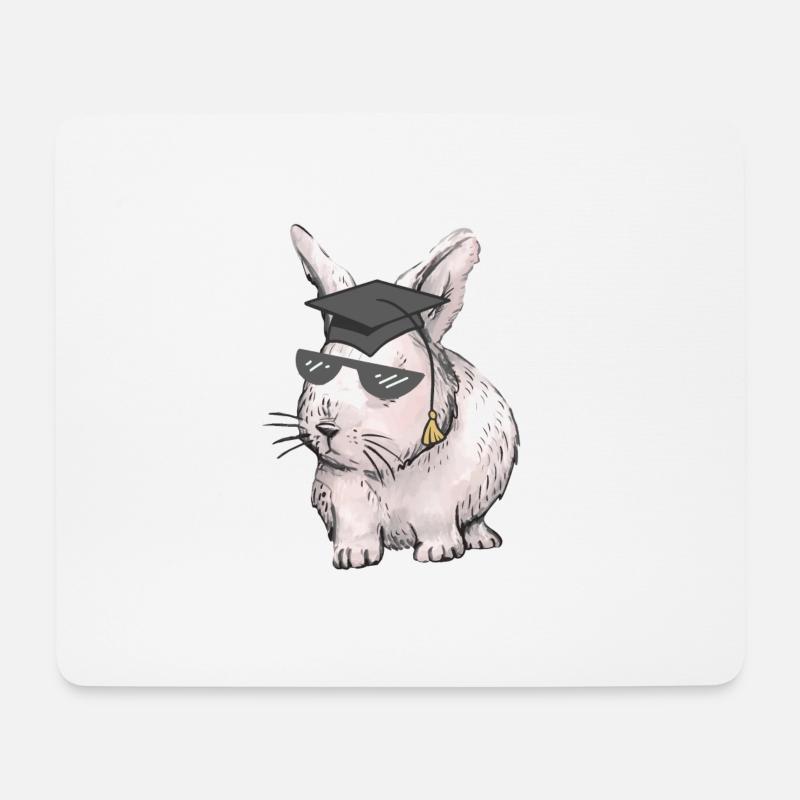 Gelehrter Hase Lehrer Berufe Studium Abi Abschluss - Mousepad (Querformat) - Weiß
